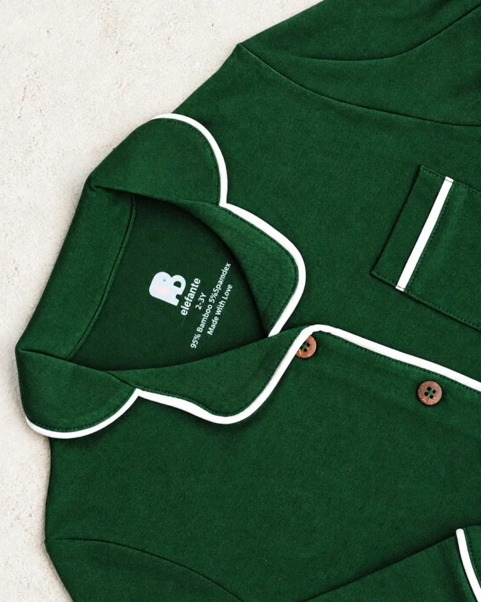 Bamboo Classic Two-Piece Kids' Pajama - Green